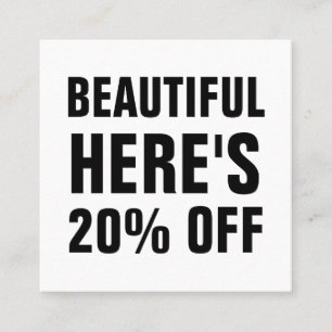 Black and white minimalist trendy simple discount card