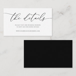 Black and White Minimalist Wedding Enclosure Card