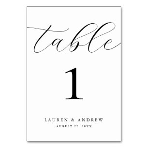 Black and White Minimalist Wedding   Event Custom  Table Number