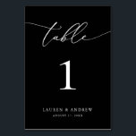 Black and White Minimalist Wedding | Event Custom Table Number<br><div class="desc">(**PLEASE NOTE: To order,  simply adjust your table number (and name/date) and add each number to your cart separately. Then check out once you are finished.) Beautiful,  elegant,  modern and minimalist,  table number card. Fully customisable with your names (or Event Name) and Date.</div>