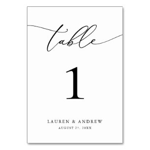 Black and White Minimalist Wedding   Event Custom  Table Number