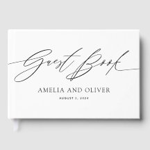 Black and White Minimalist Wedding Guest Book