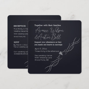 Black and White Minimalist Wedding Invitation
