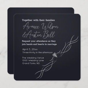 Black and White Minimalist Wedding  Invitation