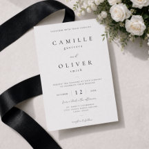 Black and White Minimalist Wedding Invitation