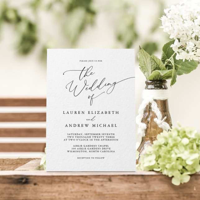 Black and White Minimalist Wedding Invitation (Creator Uploaded)