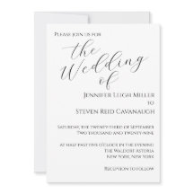 Black and White Minimalist Wedding Invitation
