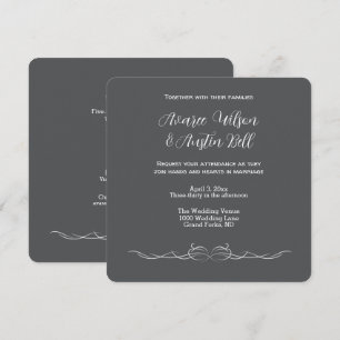 Black and White Minimalist Wedding Invitation