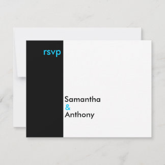 Black and White Minimalist Wedding Matching RSVP Card