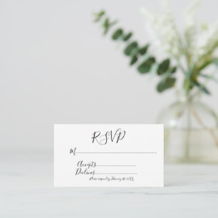 Black and White Minimalist Wedding RSVP Enclosure Card