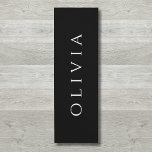 Black and White minimalist Yoga Mat<br><div class="desc">Personalise this black and white yoga mat with your name.</div>