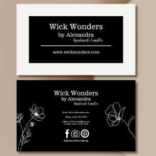 Black and White Minimalistic Candle Making Business Card