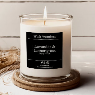 Black and White Minimalistic Candle Making Label