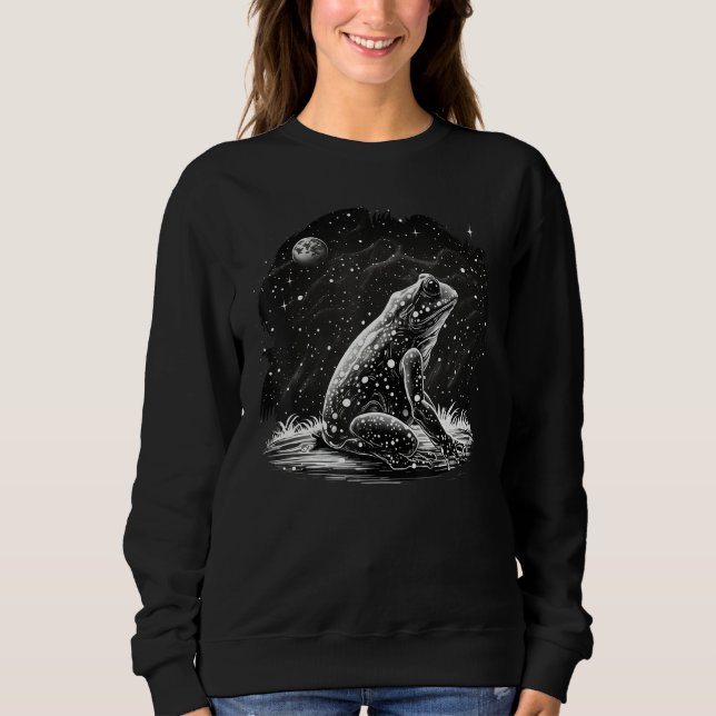 Black and White minimalistic Frog Sweatshirt (Front)