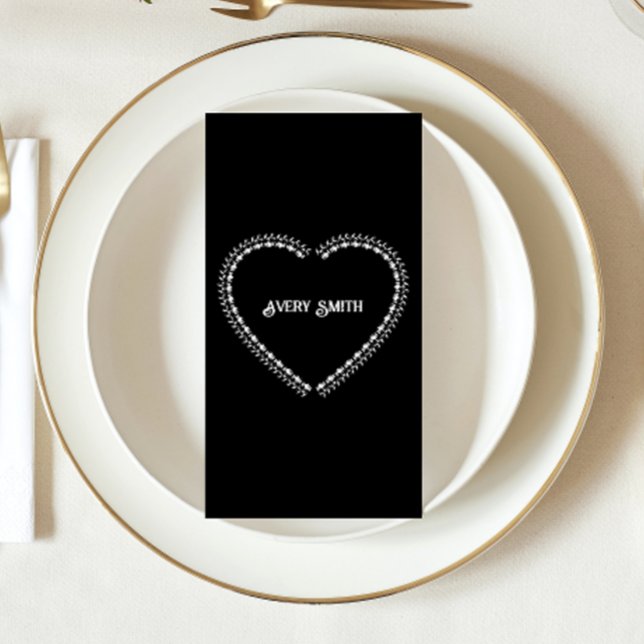 Black and White Minimalistic Gothic Wedding Place Card (Creator Uploaded)