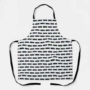 Black and White "Minus" Math Symbol Lino Cut Apron