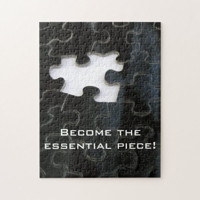 Black and White Missing Puzzle Piece Puzzle (Vertical)