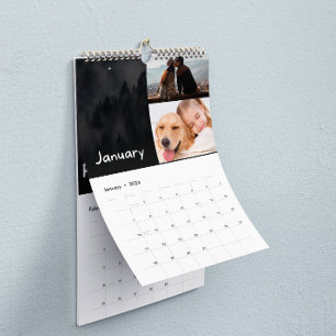 Black And White Modern 2 Photo 2024 Calendar