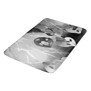 Black And White Modern Abstract Bath Mat