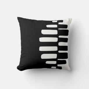 Black and White Modern Abstract Pinecone Cushion