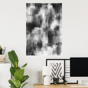 Black and White Modern Abstract Poster