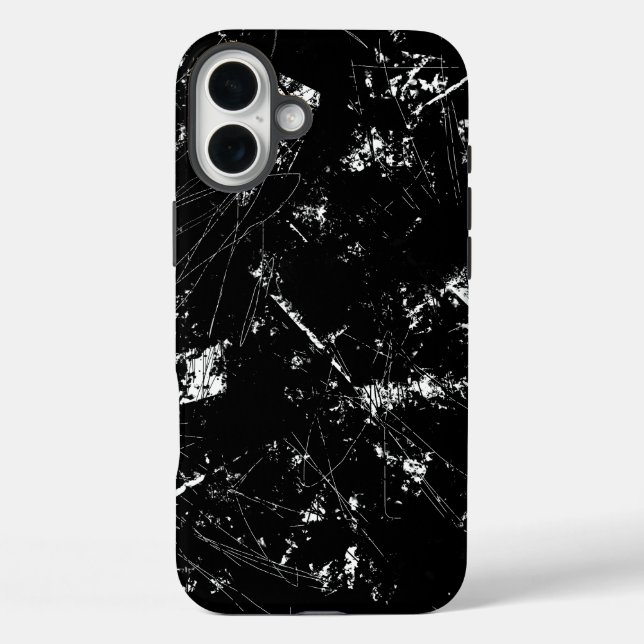Black and White Modern Abstract Scratch Texture Case-Mate iPhone Case (Back)