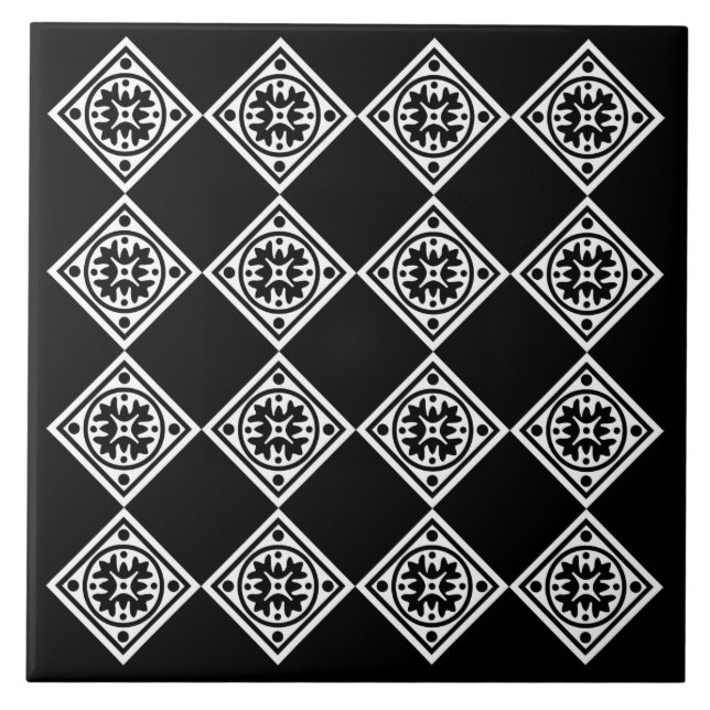 Black And White Modern Art Deco Diamonds Trivet (Front)