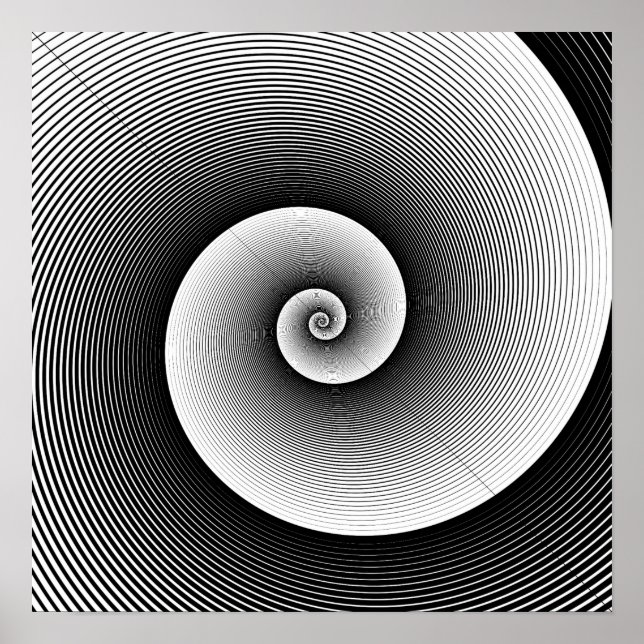 Black and white modern art giant spiral poster (Front)