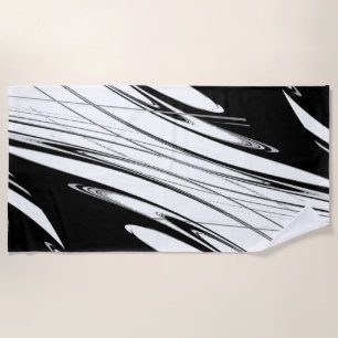 Black and White Modern Beach Towel