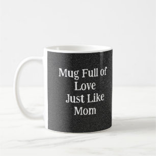 black and white modern best mum ever glitter coffee mug