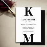 Black and White Modern Bold Monogram Wedding Save The Date<br><div class="desc">Black and White Modern Bold Monogram Wedding Save the Date Card. Celebrate your special day with this elegant and beautiful wedding invitation design to beautify your special occasion. All the texts are pre-arranged for you to personalise easily and quickly with your own details.</div>