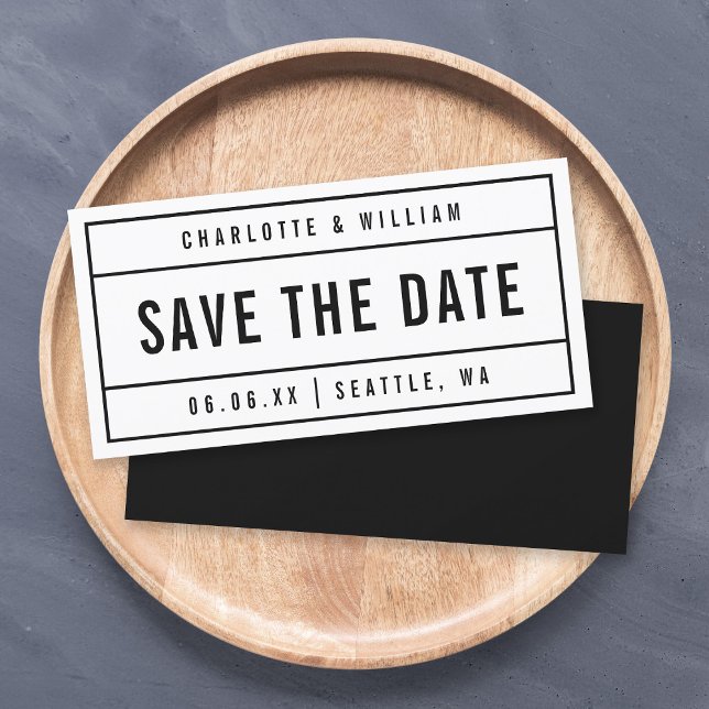 Black and White Modern Bordered Bold Save the Date (Creator Uploaded)