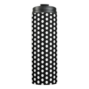 Black and white Modern Bubbles Dots Thermal Tumbler