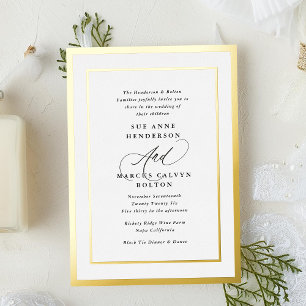 Black and White Modern Calligraphy Foil Wedding