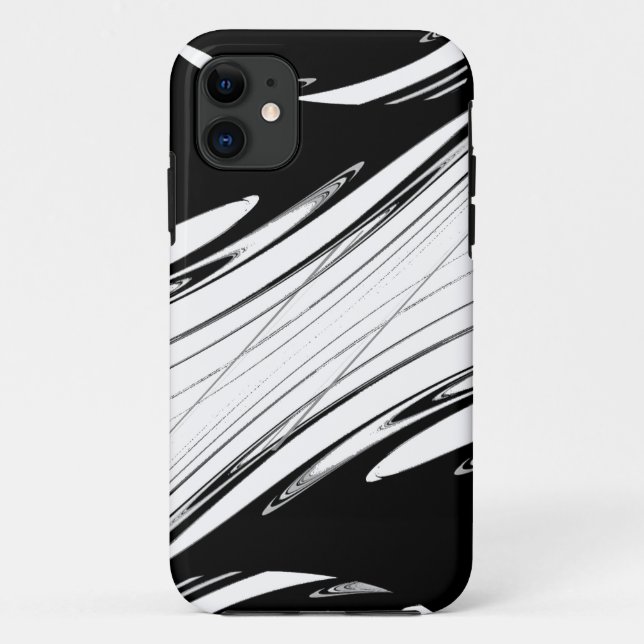 Black and White Modern Case-Mate iPhone Case (Back)