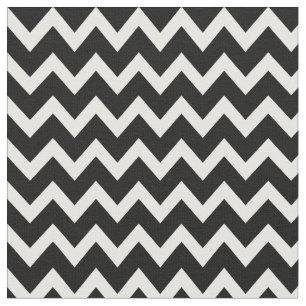 Black and White Modern Chevron Fabric
