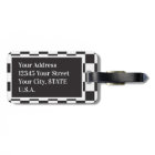 Black And White Modern Chic Chequerboard Monogram