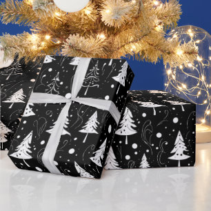 Black and White Modern Christmas Wrapping Paper