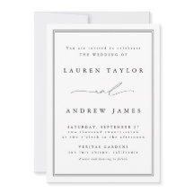 Black and White Modern Classic Lined Wedding
