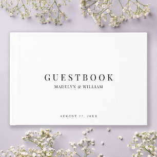 Black and White Modern Classic Wedding Guest Book