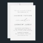 Black and White Modern Classic Wedding Invitation<br><div class="desc">Modern,  elegant and beautiful wedding invitation. Fully customisable with names,  dates,  location and colours to match your wedding theme.</div>