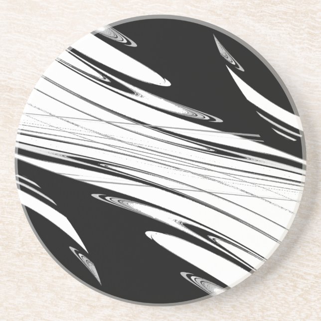 Black and White Modern Coaster (Front)