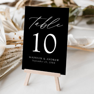 Black and White Modern Elegance Wedding Table Number