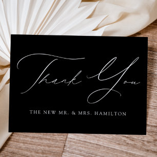 Black and White Modern Elegance Wedding Thank You Card