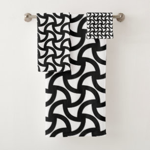 Black and White Modern Elegant Bath Towel Set