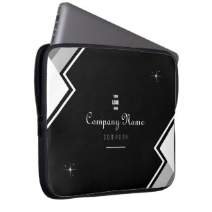 Black And White Modern Elegant Personalised  Lapto Laptop Sleeve