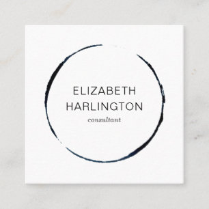 Black and white modern elegant simple minimalist square business card