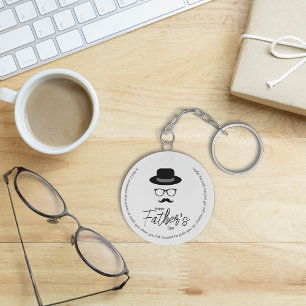 Black and White modern Father's Day keychain