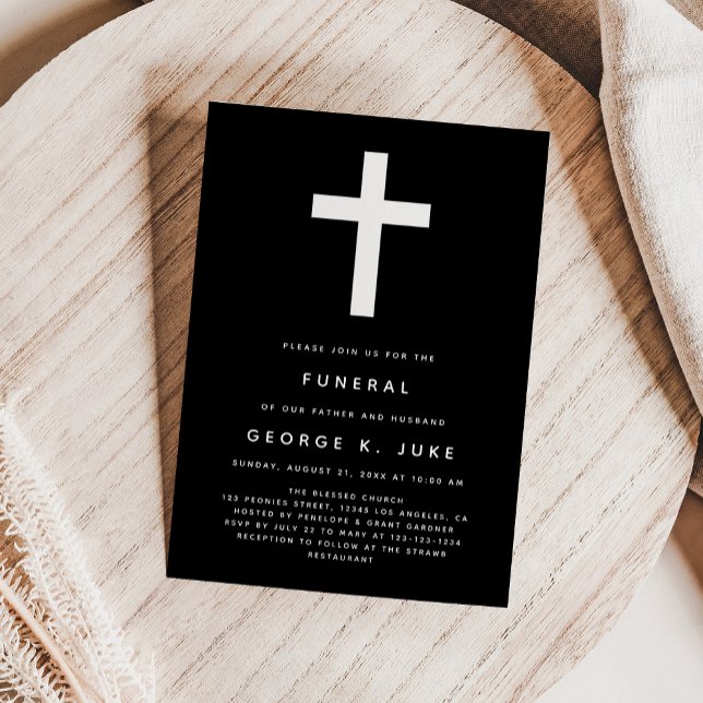 Black And White Modern Funeral Announcement (Creator Uploaded)