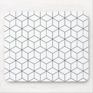 Black And White Modern Geometric Mouse Pad